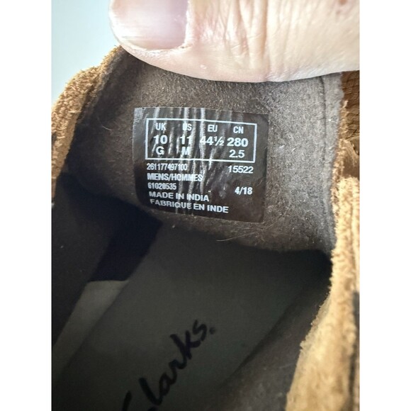 Clarks Men's chestnut Suede Lace Up Chukka Ankle Dress Boots Size 11 M 15522 - Picture 13 of 15